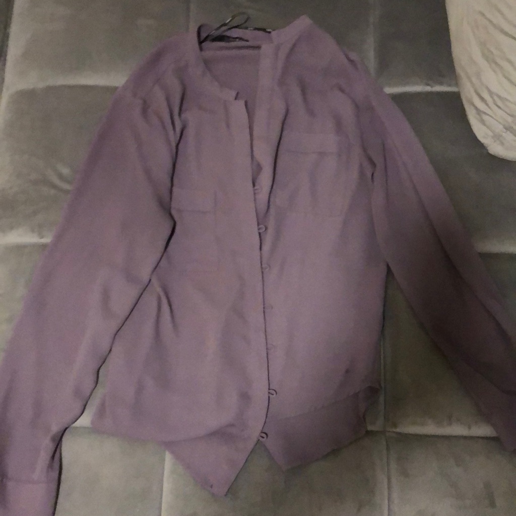 Gray Button Up Blouse